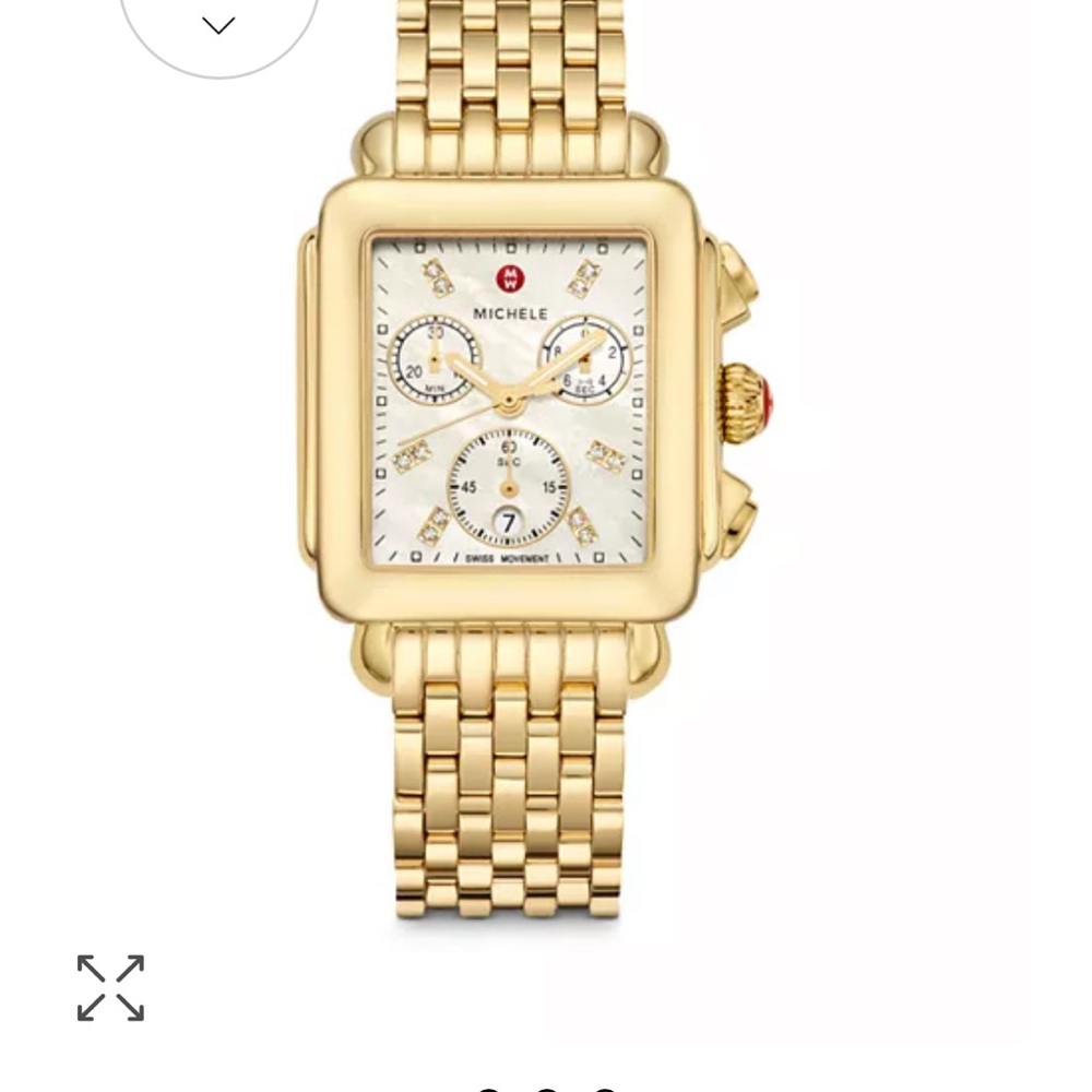 Michele Radiant Gold Chronograph Bracelet Watch